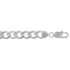 6.7mm Curb Chain, 8" - 28" Length, Sterling Silver
